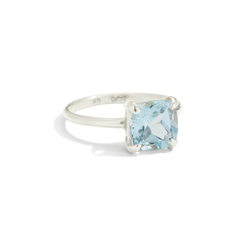Mini Kara Ring, Blue Topaz, Silver
