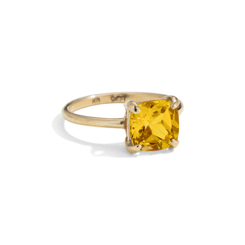 Mini Kara Ring, Citrine, 9kt Yellow Gold