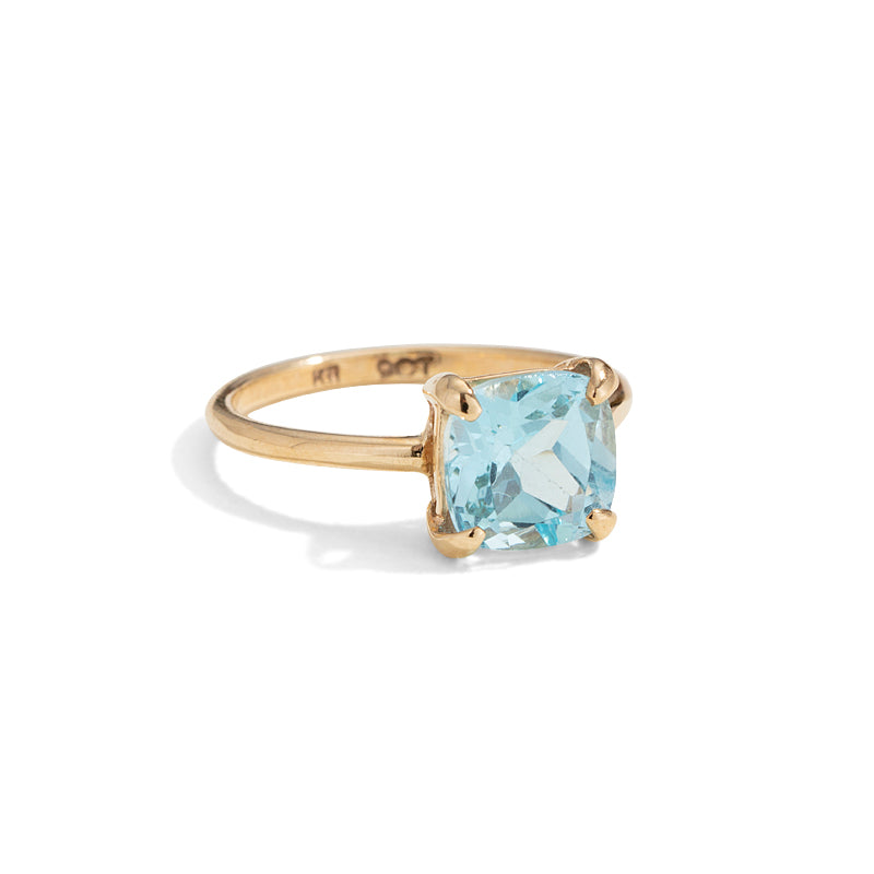 Mini Kara Ring, Blue Topaz, Gold