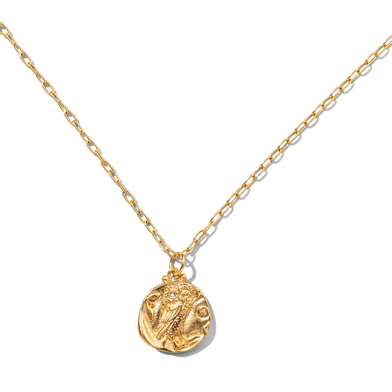 Owl Of Athena Necklace, Gold