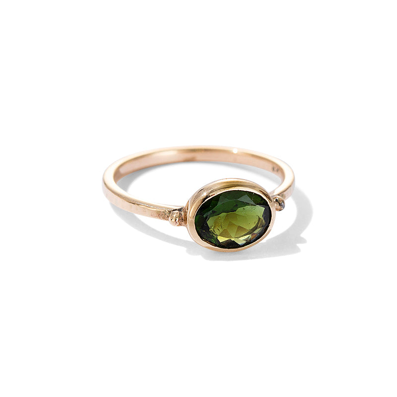 Pippa Ring, Green Tourmaline, 9kt Yellow Gold