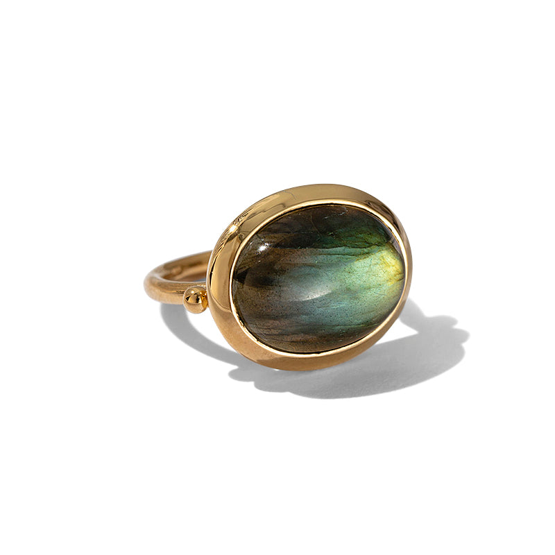 Sirus Ring, Labradorite, Gold