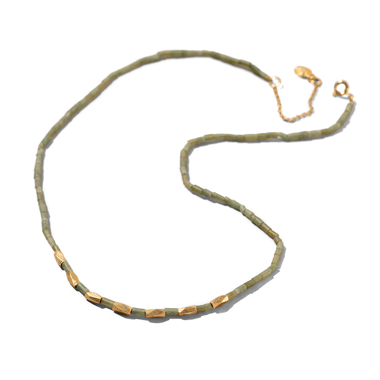 Rhombus Necklace, Serpentine, Gold