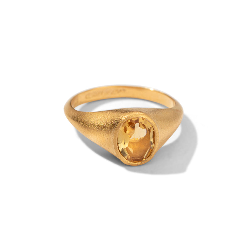 Roman Ring, Citrine, Gold
