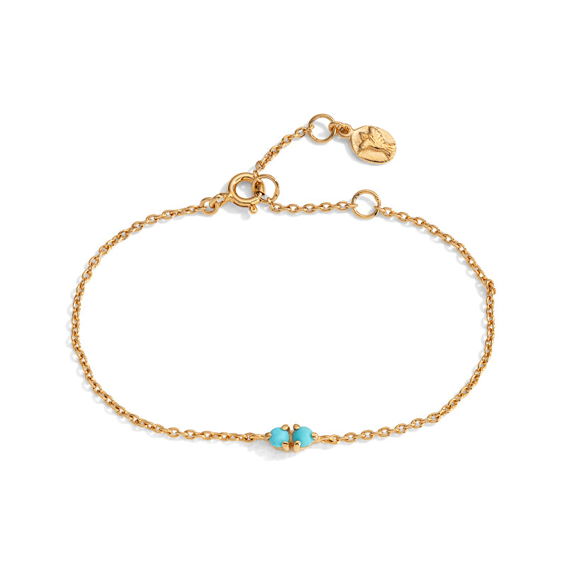 Twin Bracelet, Turquoise, 9kt Yellow Gold