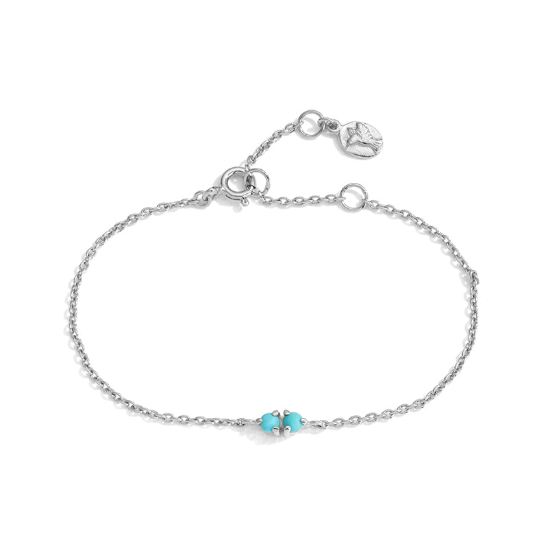 Twin Bracelet, Turquoise, Silver