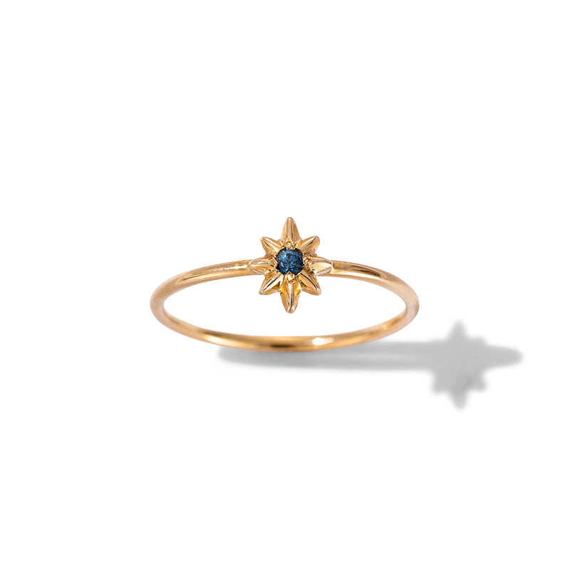 Asteri Ring, Blue Sapphire, 9kt Yellow Gold