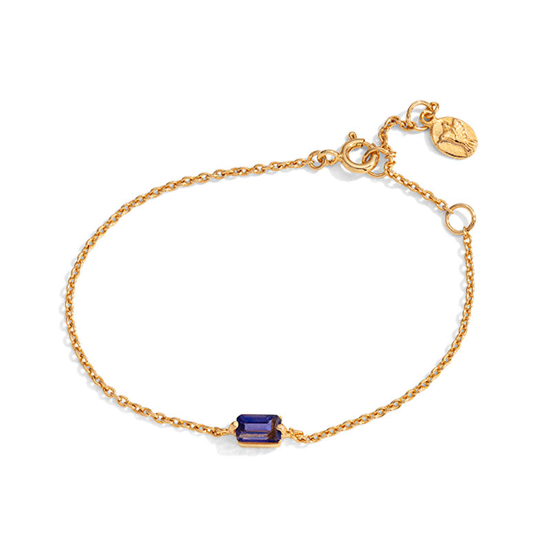 Baguette Mini Bracelet, Iolite, Gold