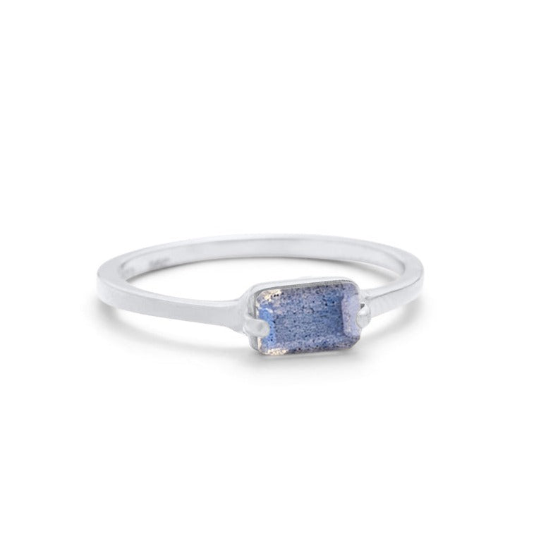 Baguette Ring, Labradorite, Silver