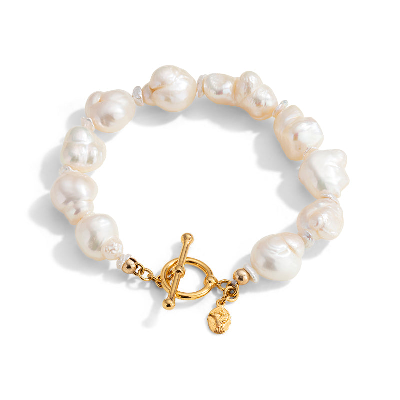 Baroque Bracelet, Pearl, Gold