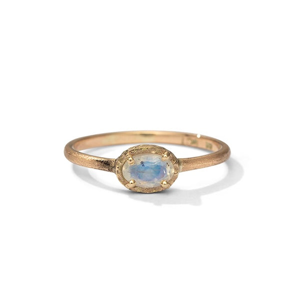 Ceres Ring, Rainbow Moonstone, 9kt Yellow Gold
