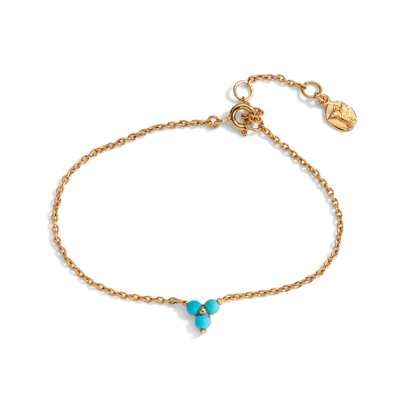 Cluster Bracelet, Turquoise, Gold