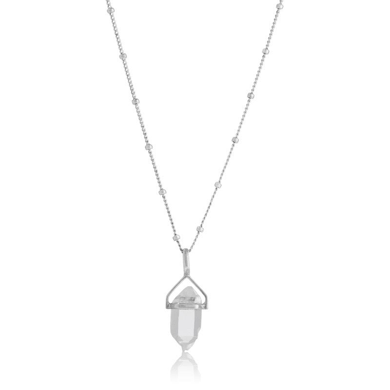 Herkimer Crystal Necklace, Silver