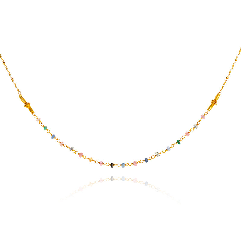 Dorian Collar Necklace, Sapphire, Gold