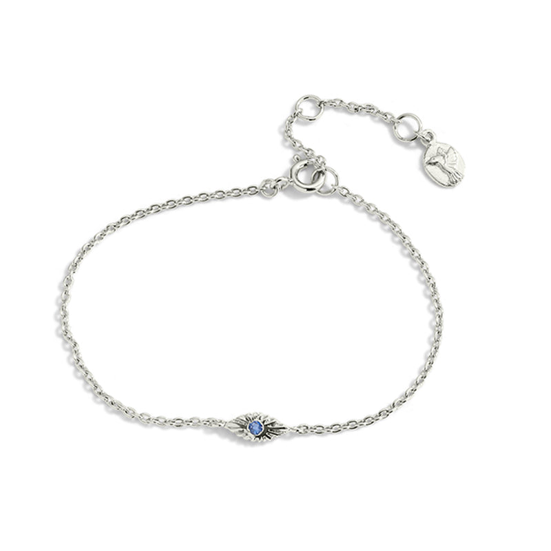 Evil Eye Bracelet, Blue Sapphire, Silver