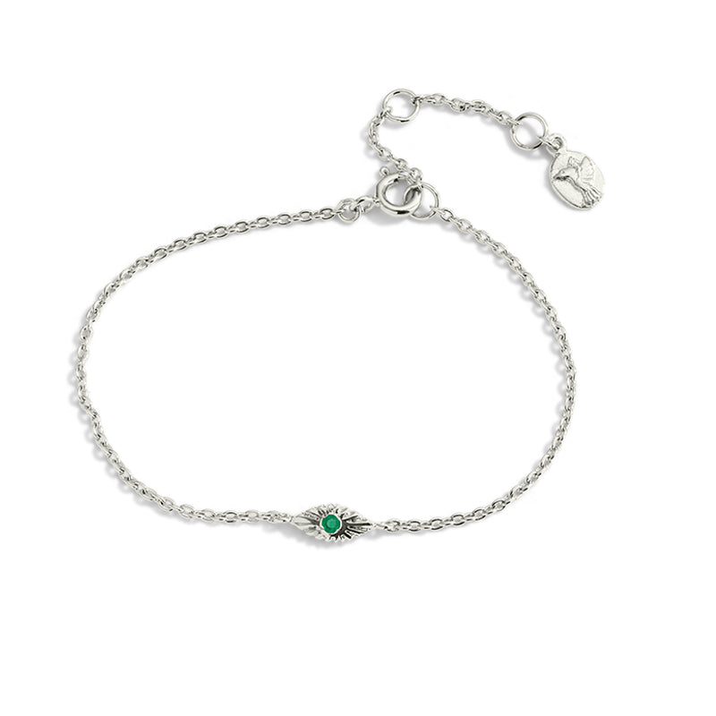 Evil Eye Green Onyx Bracelet in Silver Kerry Rocks Jewellery