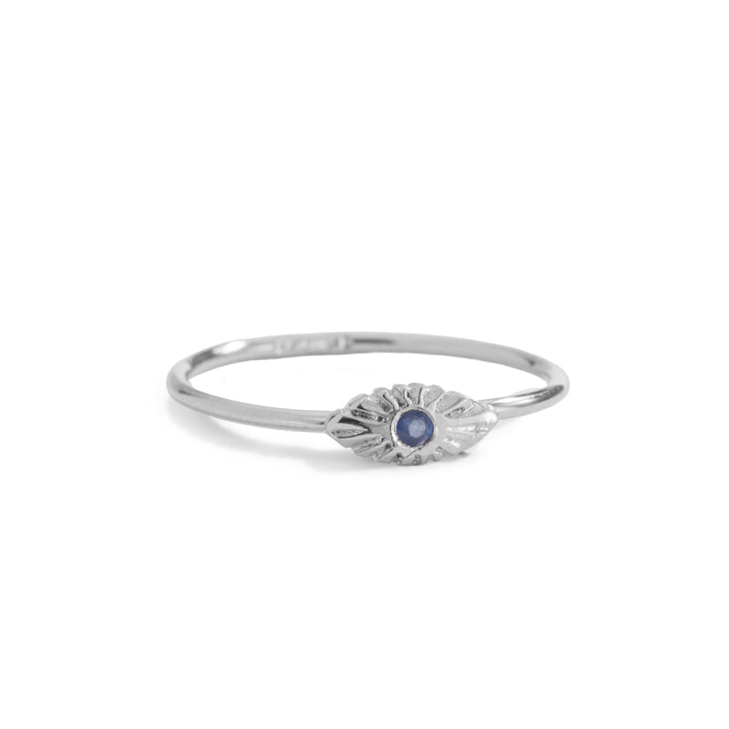 Evil Eye Ring, Blue Sapphire, Silver