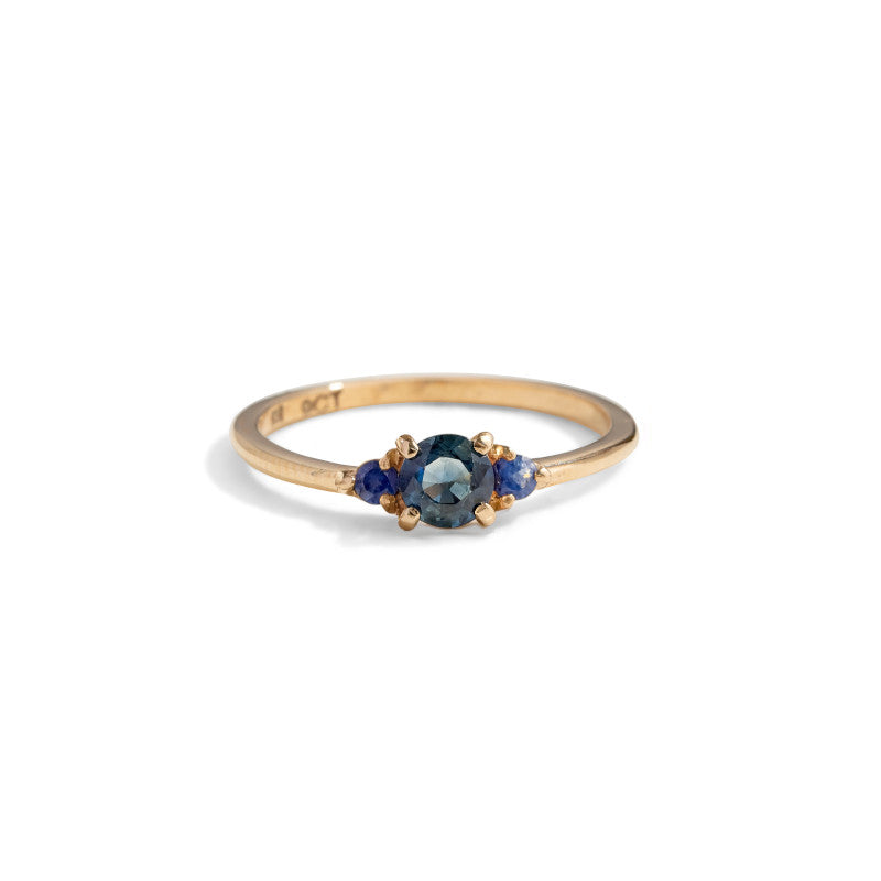 Florence Ring, Blue Sapphire, 9kt Yellow Gold