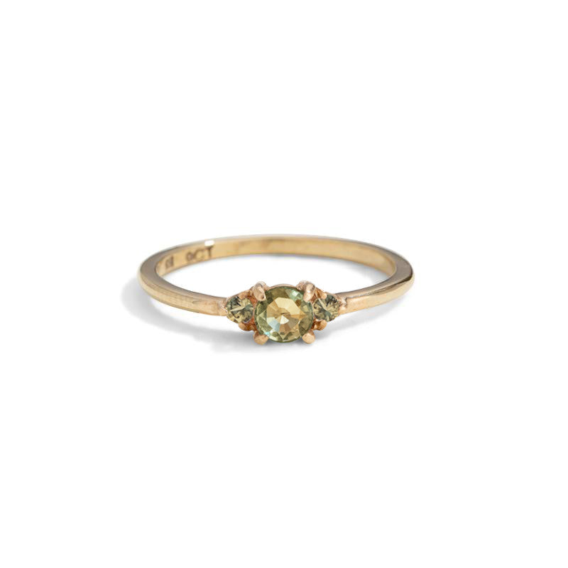 Florence Ring, Green Sapphire, 9kt Yellow Gold