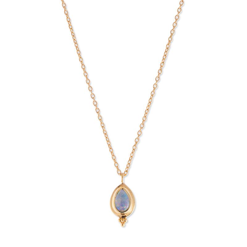 Gaia Necklace, White Opal, Gold