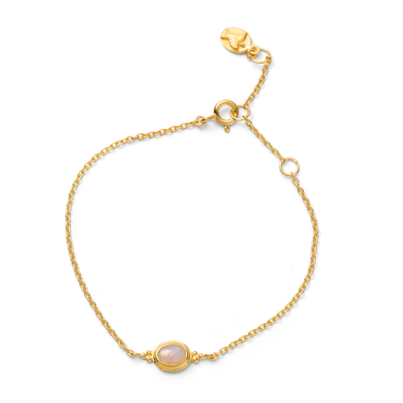Gaia Bracelet, White Opal, Gold