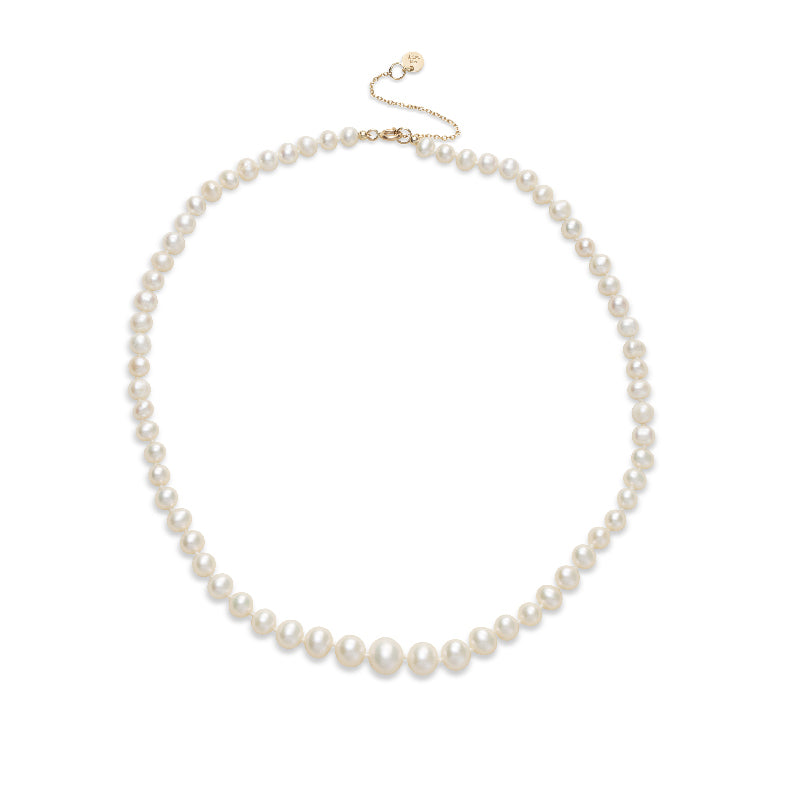 Graded Necklace, Pearl, 9kt Yellow Gold