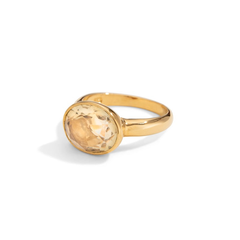 Leone Ring, Citrine, Gold