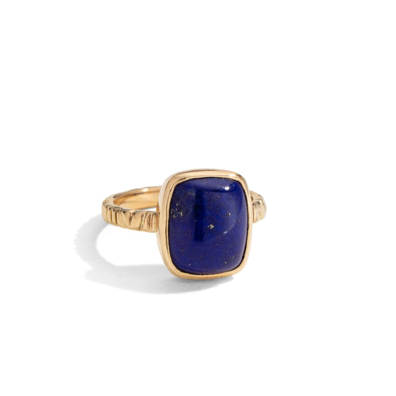 Linea Ring, Lapis Lazuli, 9kt Yellow Gold
