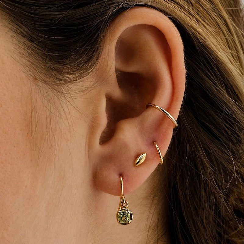 Winkie Earring, Peridot , Gold