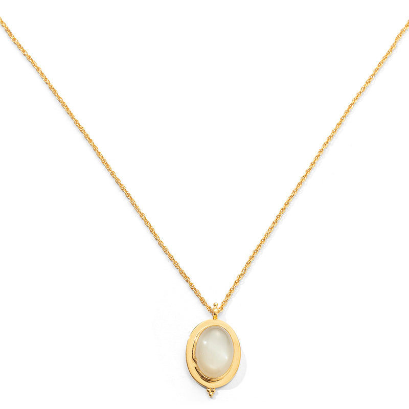 Lunar Necklace, Moonstone, Gold