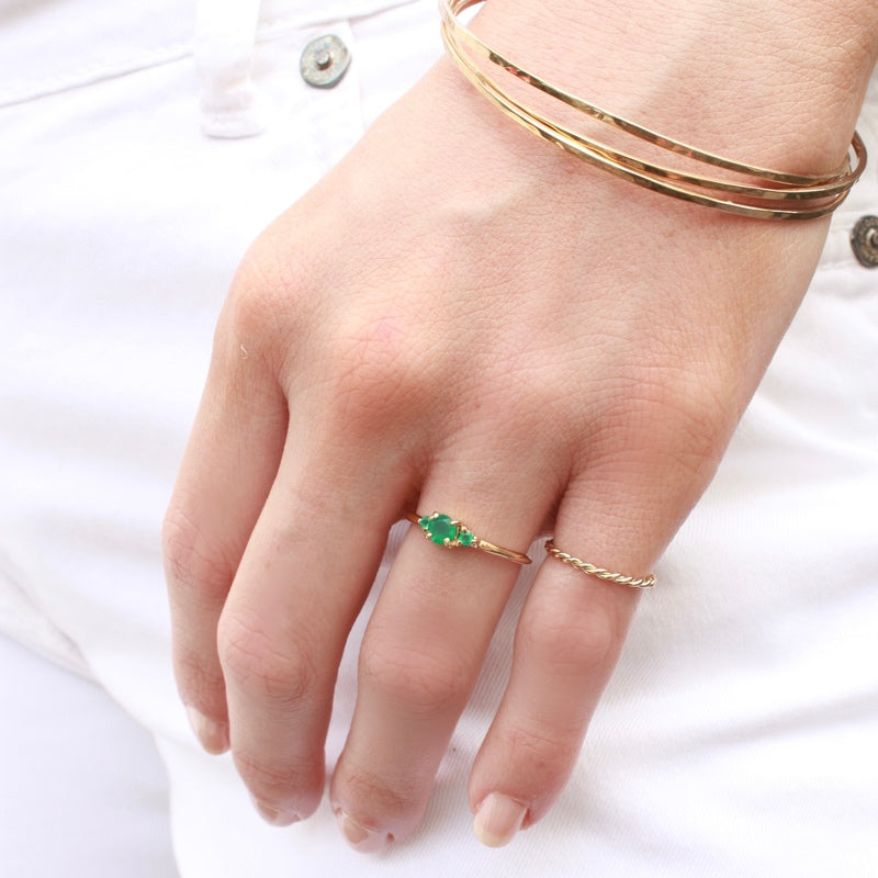 Florence Ring, Green Onyx, Silver