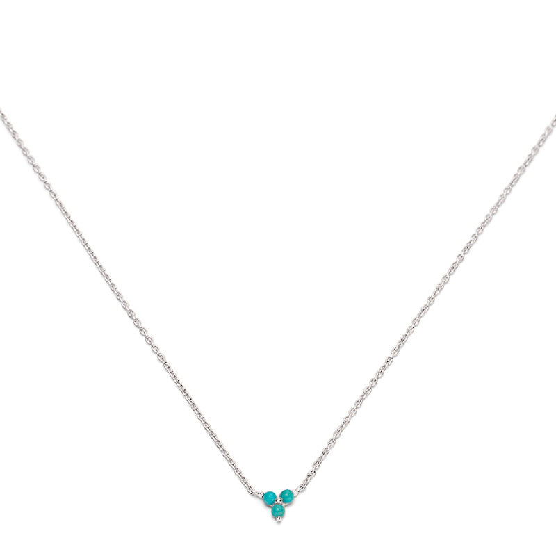Cluster Necklace, Turquoise, Silver