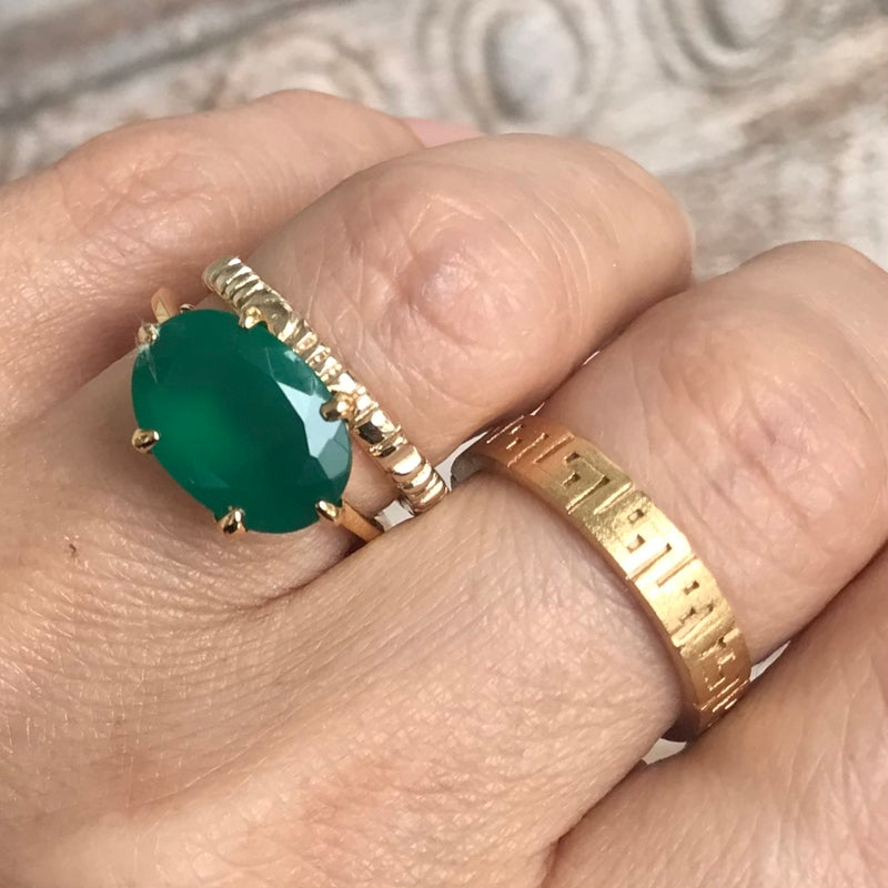 Gigi Ring, Green Onyx, Gold