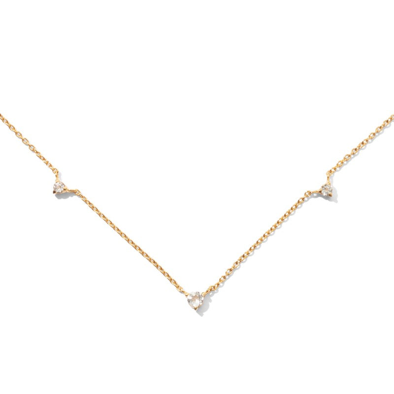 Celestial Necklace, White Topaz, Gold