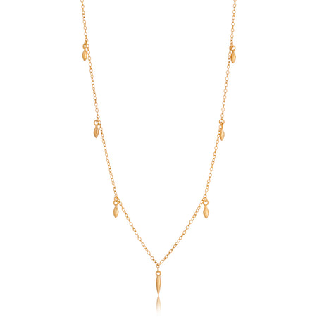 Short gold chain with pendant top