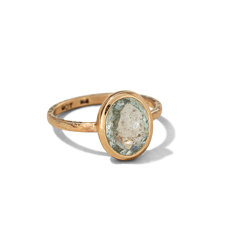 Minerva Ring, Aquamarine, 9kt Yellow Gold
