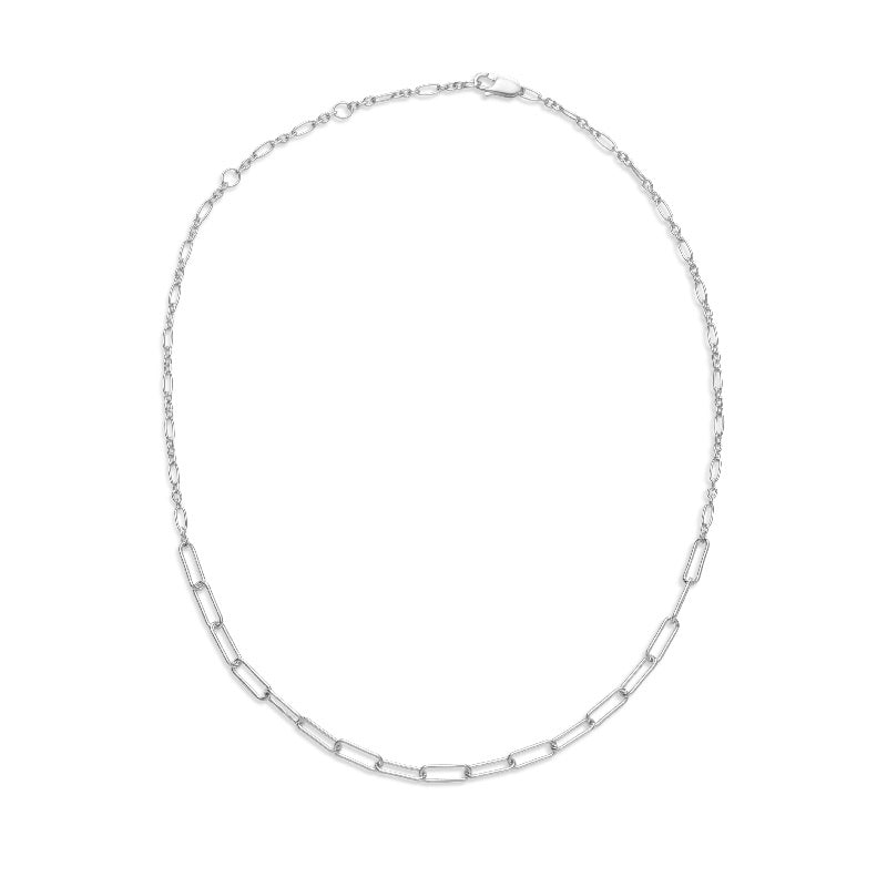 Alpha Chain Necklace, Silver