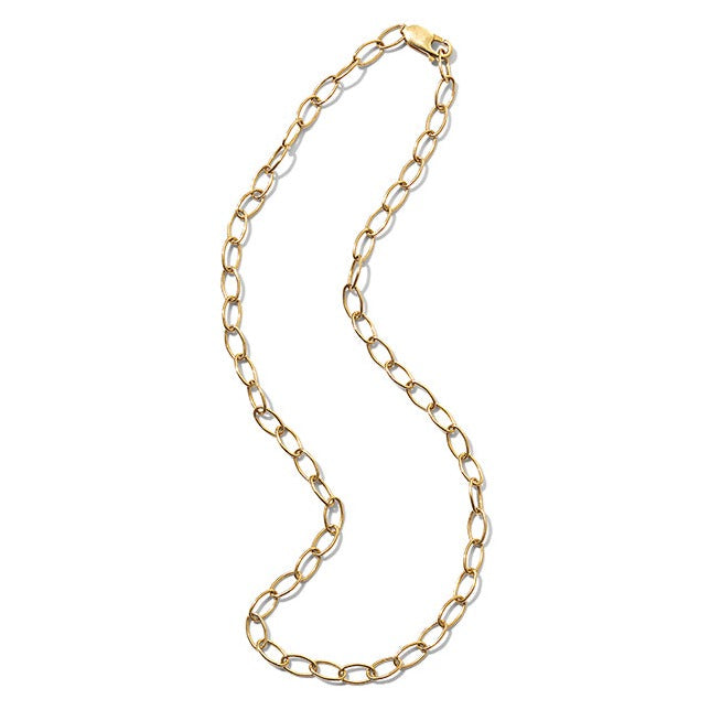 Oval Link Chain Necklace, 9kt Yellow Gold