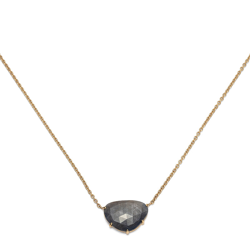 Pebble Necklace, Sapphire, 9kt Yellow Gold