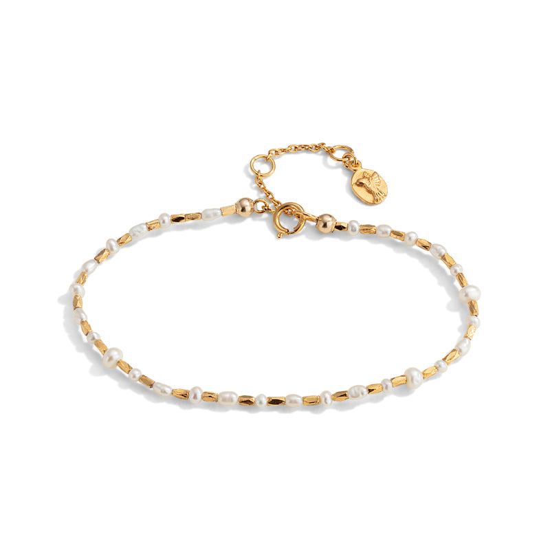 Seed Bracelet, Pearl, Gold
