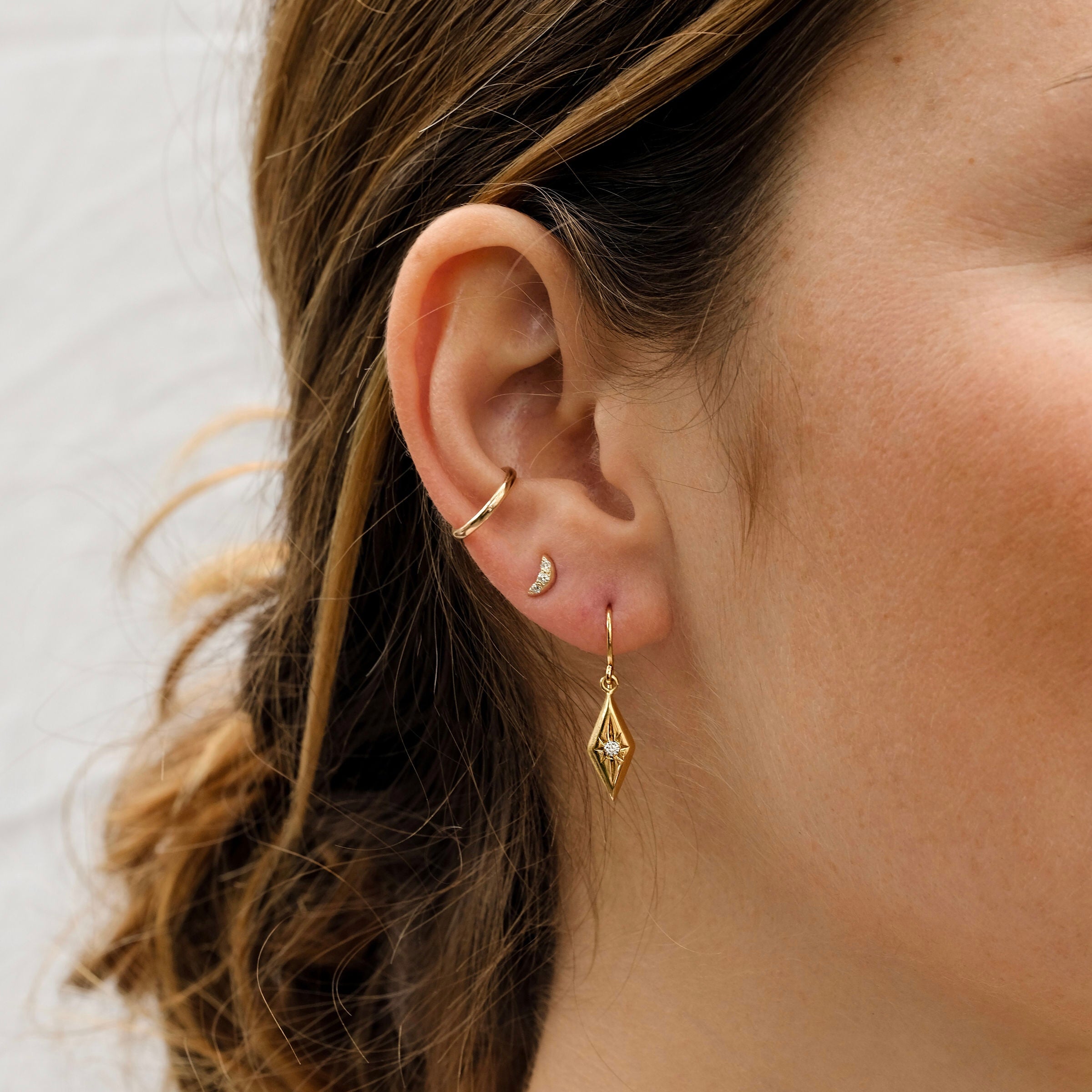 Starlet Earring, Diamond, 9kt Yellow Gold