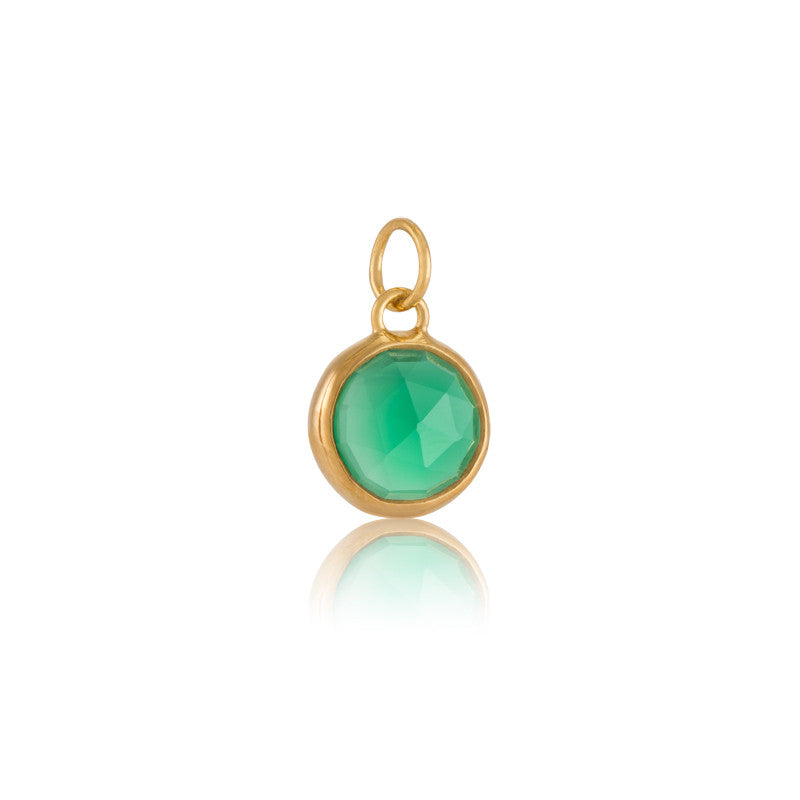Stella Pendant, Green Onyx, Gold