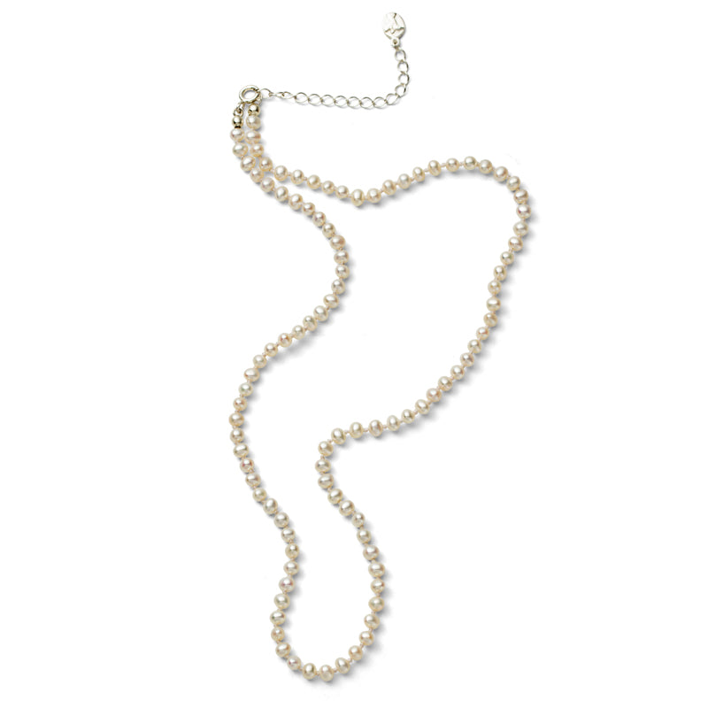 Pearl Strand Necklace, Silver
