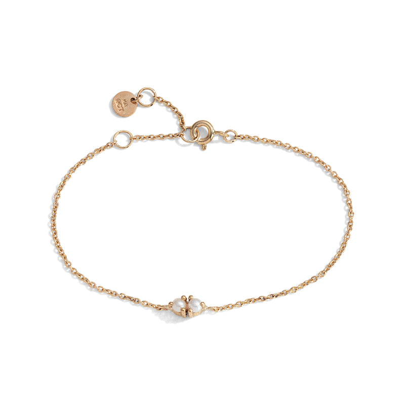 Twin Bracelet, Pearl, Gold