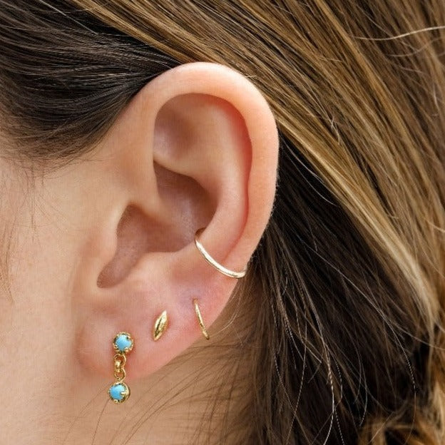 Winkie Duo Stud, Turquoise, Gold