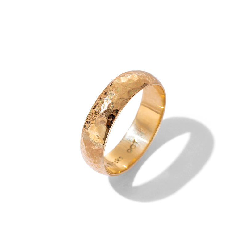 Forged Band, Wide, 9kt Yellow Gold